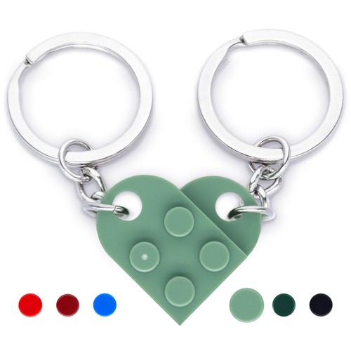Portachiavi coppia cuore - cuore,, per